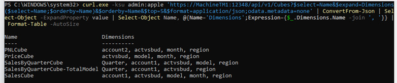 Utilisation des APIs dans Planning Analytics