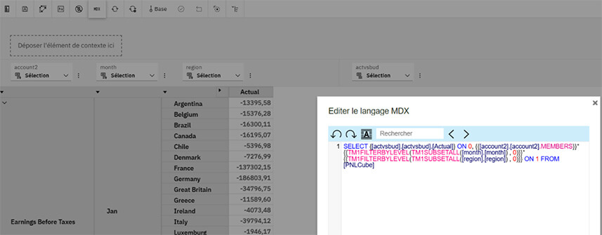 Utilisation des APIs dans Planning Analytics