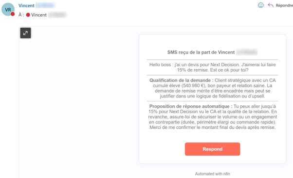 Créer un assistant commercial IA pour converser par SMS grâce à n8n
