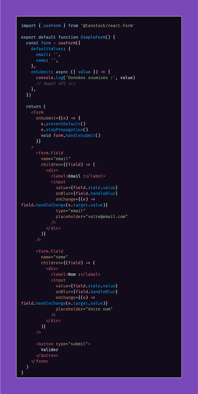 Mettre en place des formulaires avancés avec Tanstack Form